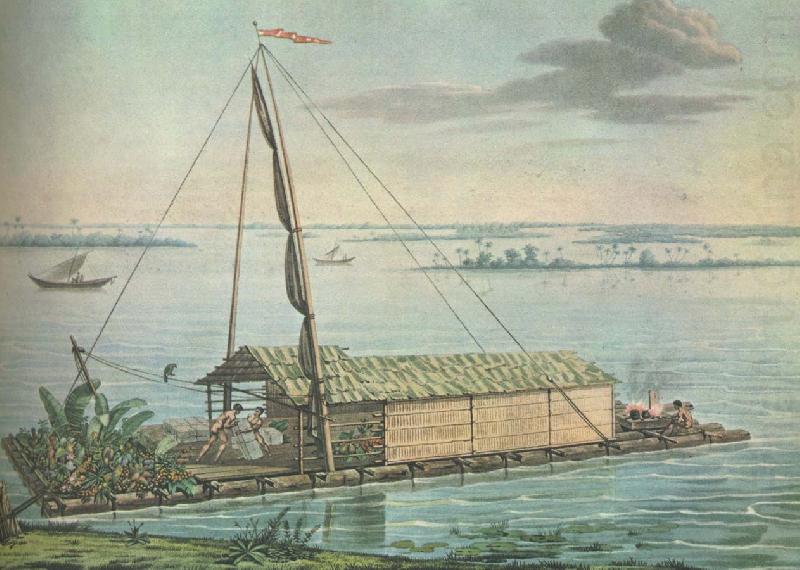 alexander uon humboldt anvande denna flotte pa guayaquilfloden i ecuador under sin sydaneri kanska expedition 1799-1804, william r clark